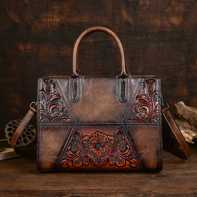 New Embossed Patchwork Womens Bag With Large Capacity