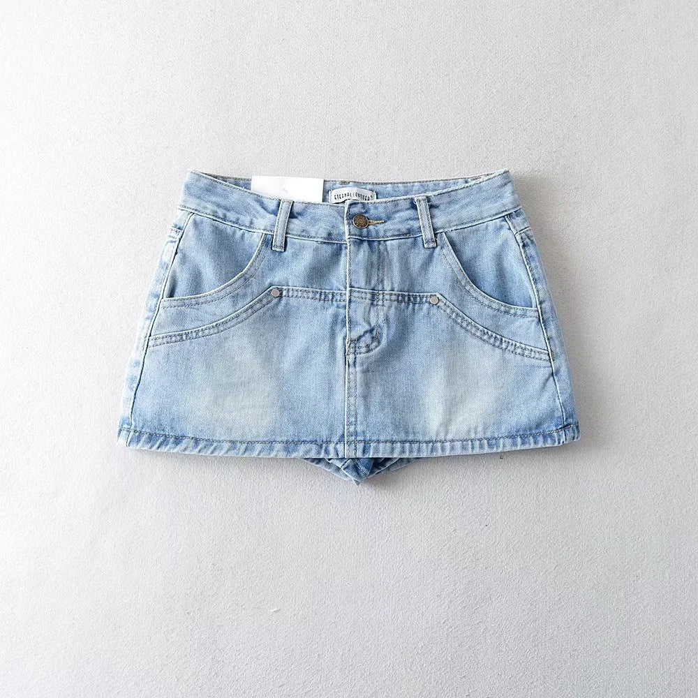 Retro High Waist Slim And Anti Shining Short Hip Skirt For Women