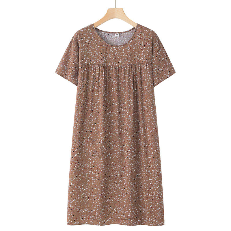 Women's Thin Loose Cotton Silk Short-Sleeve Dress