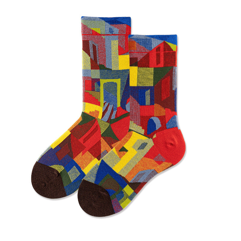 Literary Women Stockings Trend Illustration Color Socks