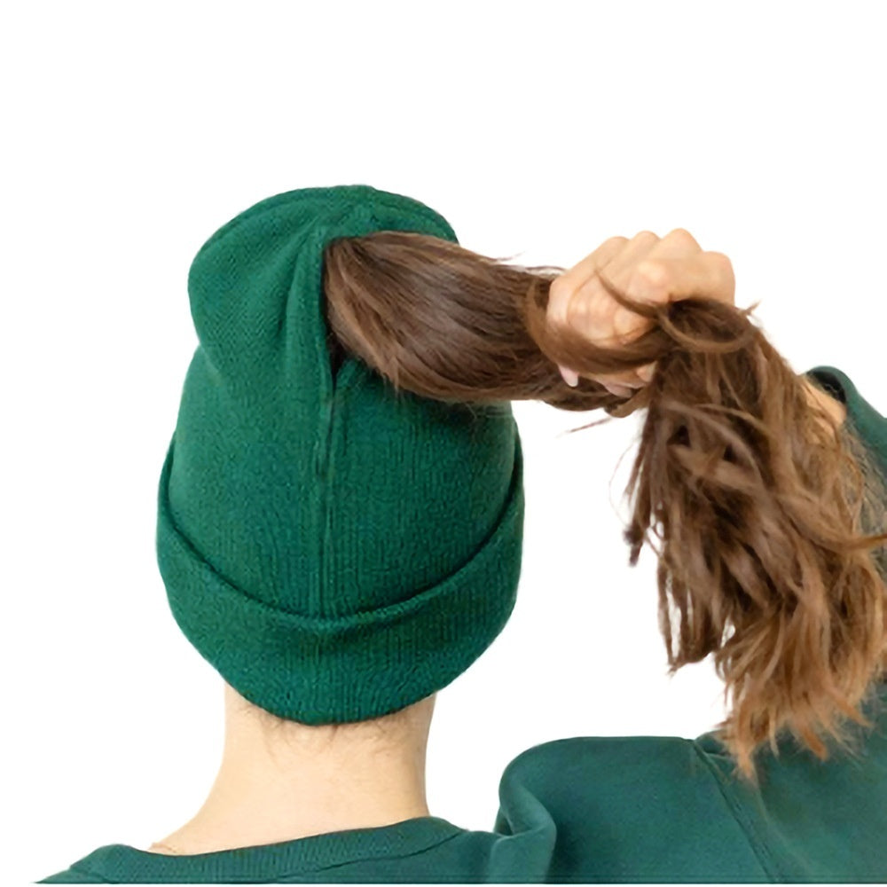 Open-ended Ponytail Knitted Sports Wool Pullover Women's Magnetic Snap Caplightweight And Convenient