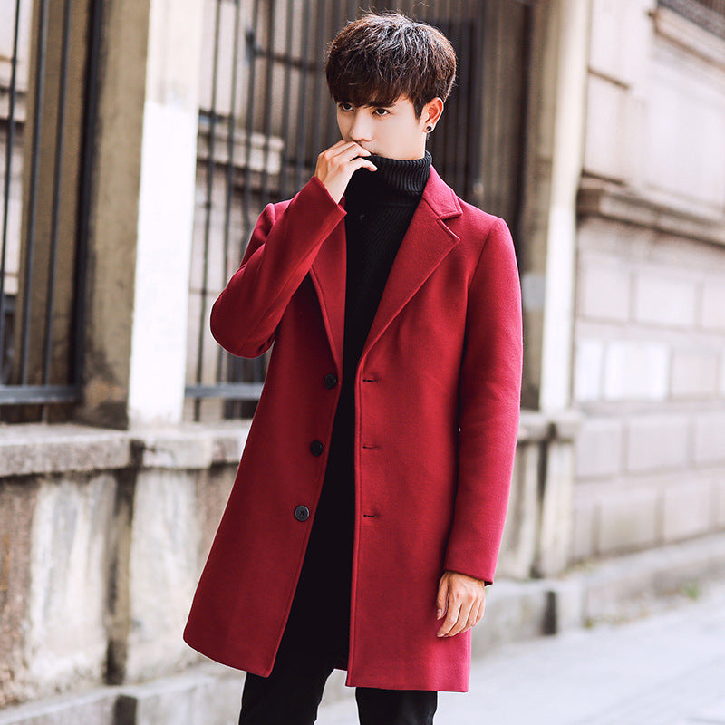 Men's wool coat Korean version slim