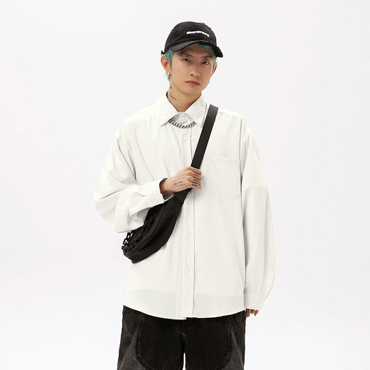 Draping Long-sleeved Shirt Men's Japanese Style Shirt Coat