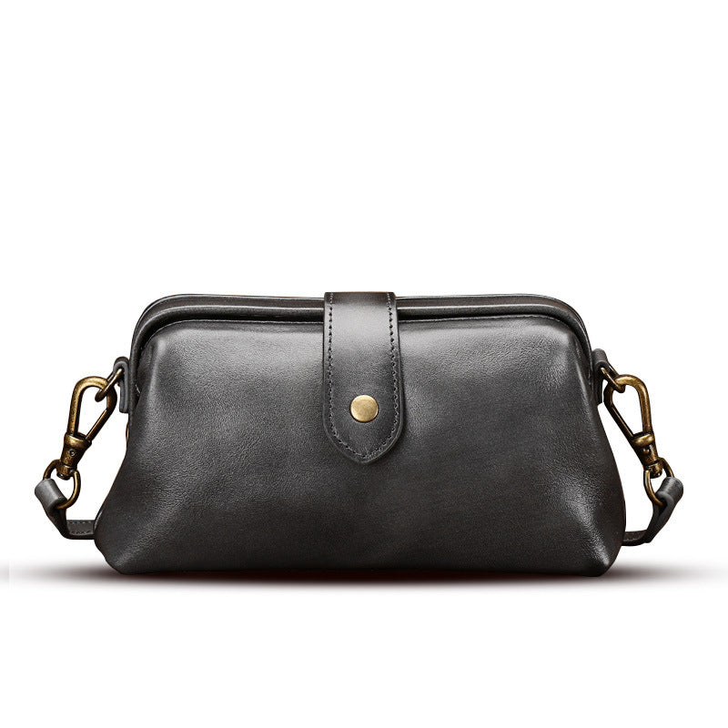 New First Layer Cowhide Hand Niche Shoulder Messenger Bag