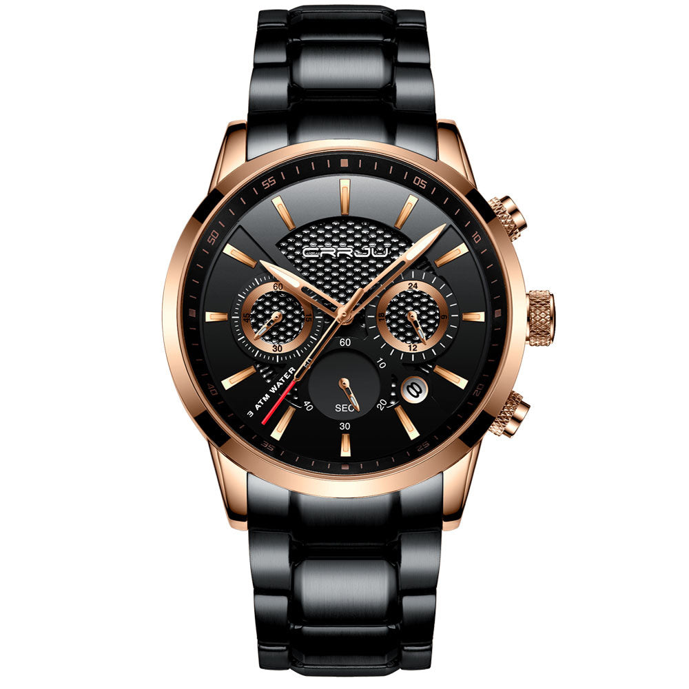 Steel belt men's sports watch