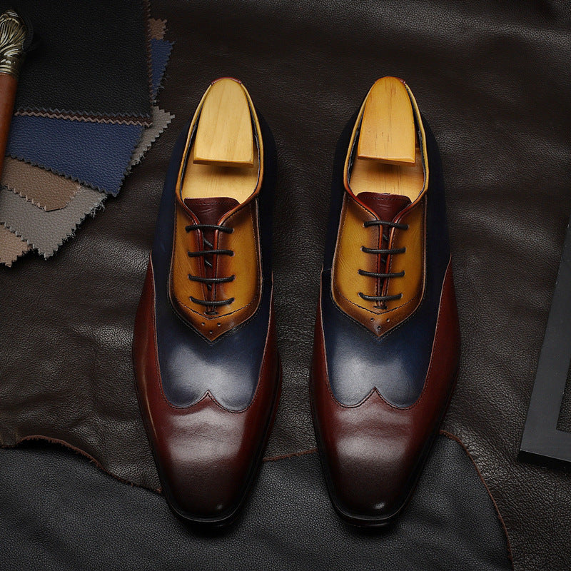 Men's retro color matching shoes