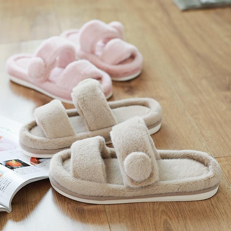 Women's cotton slippers with platform floor