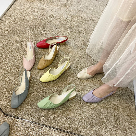 High heel crinkled sandals