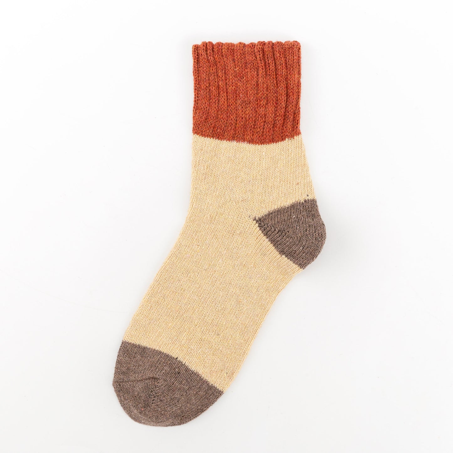 Four-Color Stitching Thick Warm Rabbit Wool Socks