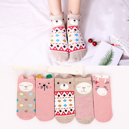 Invisible cute spring and autumn day socks