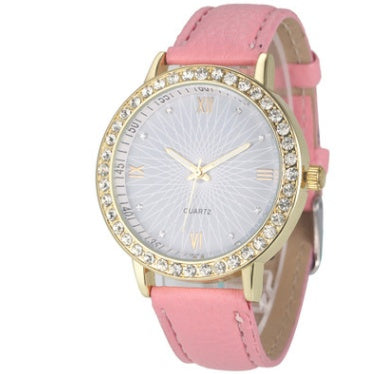 Women's watch sun face quartz watch personality rhinestone decoration fashion watch