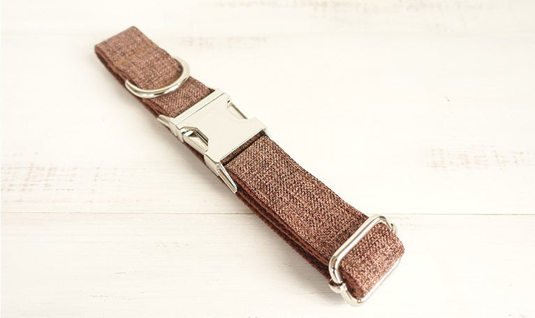 Brown plaid dog ring