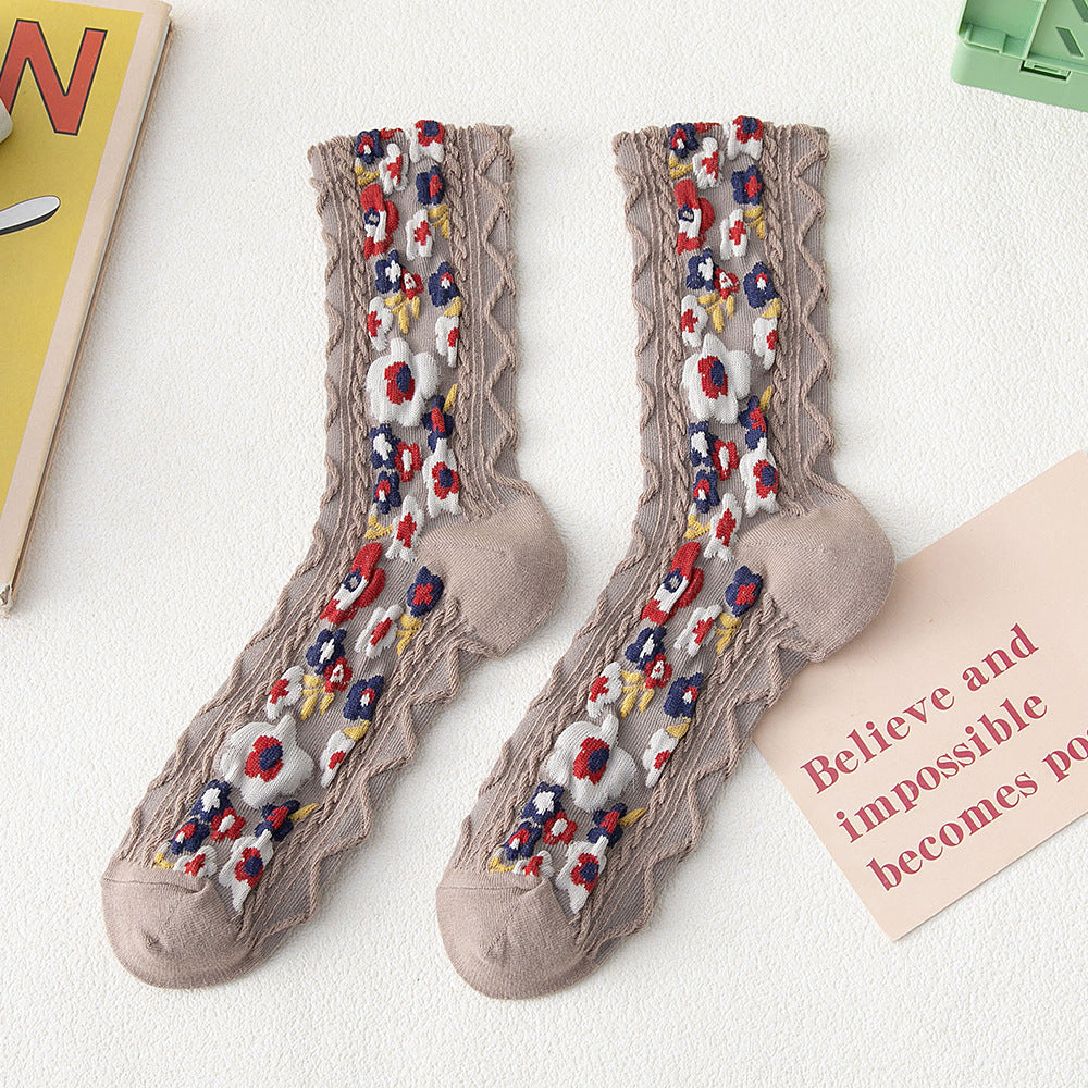 Autumn and winter new mid-tube socks