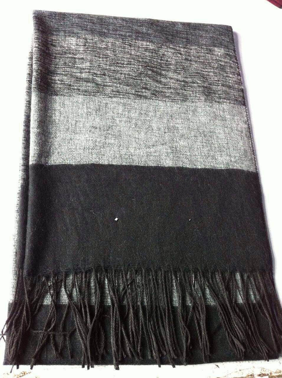 Cashmere striped checked shawl