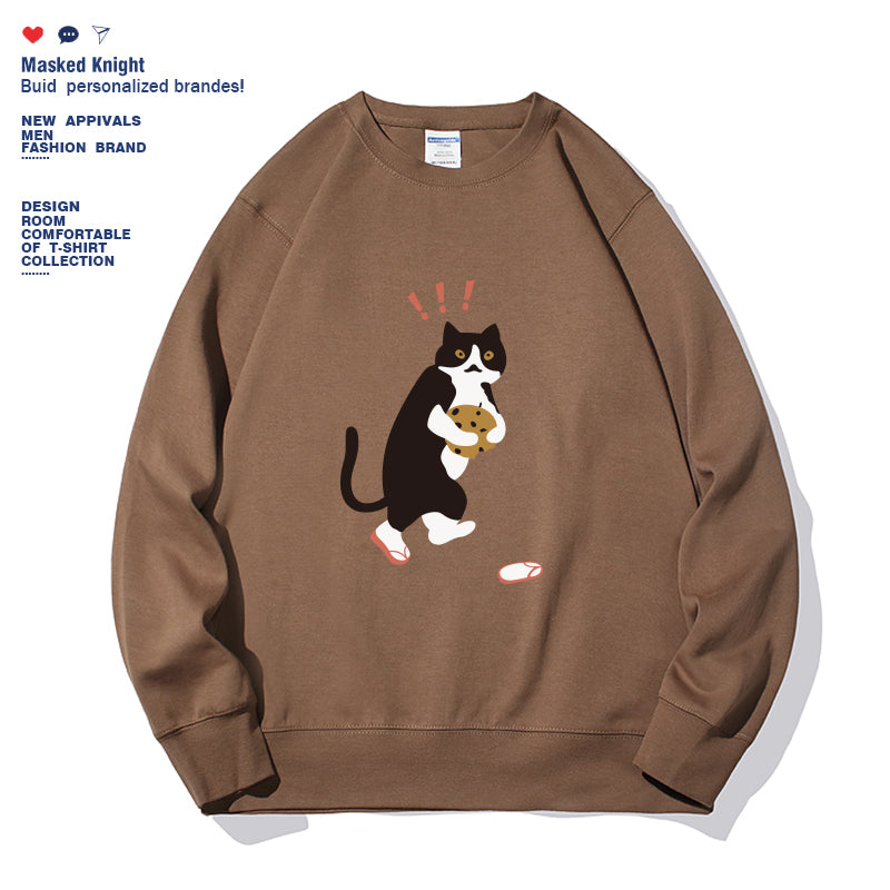 Kvinders moderigtige ensfarvede langærmede sweatshirt med tryk