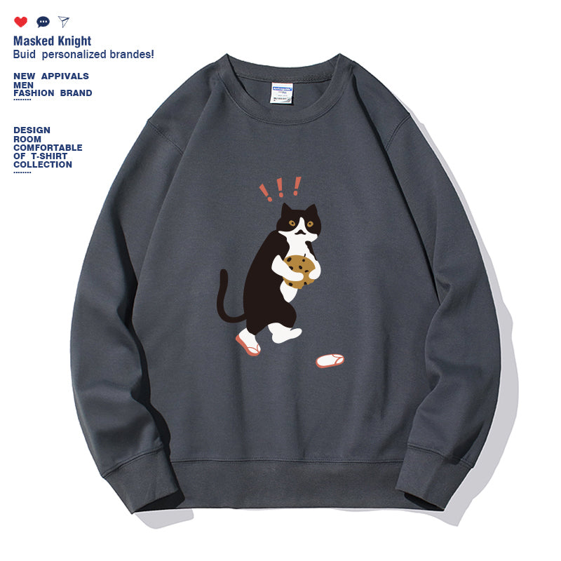 Kvinders moderigtige ensfarvede langærmede sweatshirt med tryk