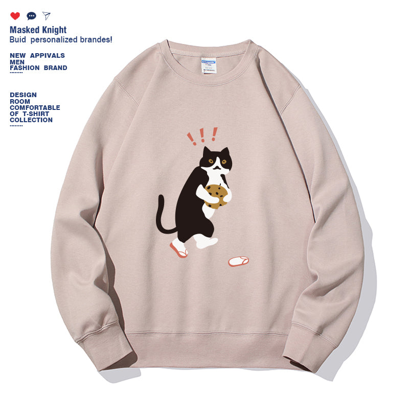 Kvinders moderigtige ensfarvede langærmede sweatshirt med tryk