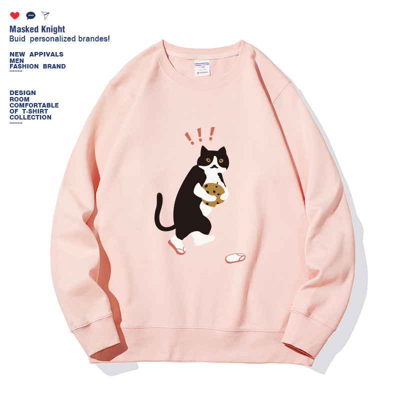 Kvinders moderigtige ensfarvede langærmede sweatshirt med tryk