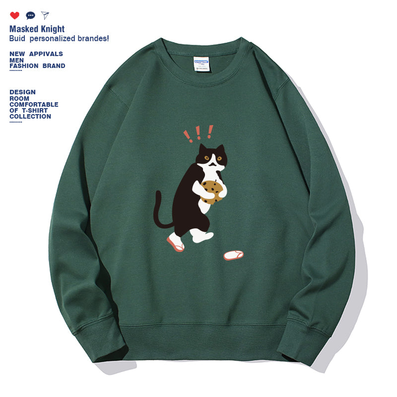 Kvinders moderigtige ensfarvede langærmede sweatshirt med tryk