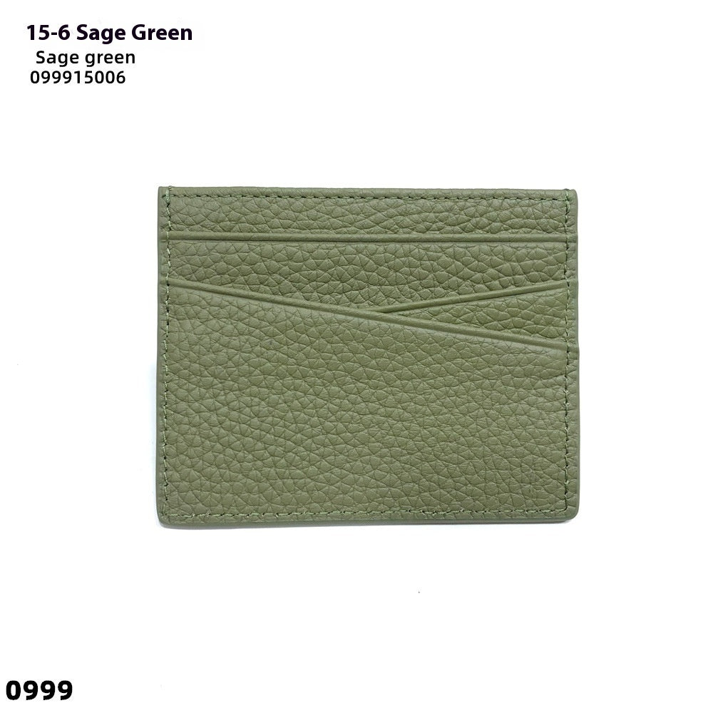 Leather Oil Edge Oblique Thin Bank Card Holder Soft Cowhide Document Package