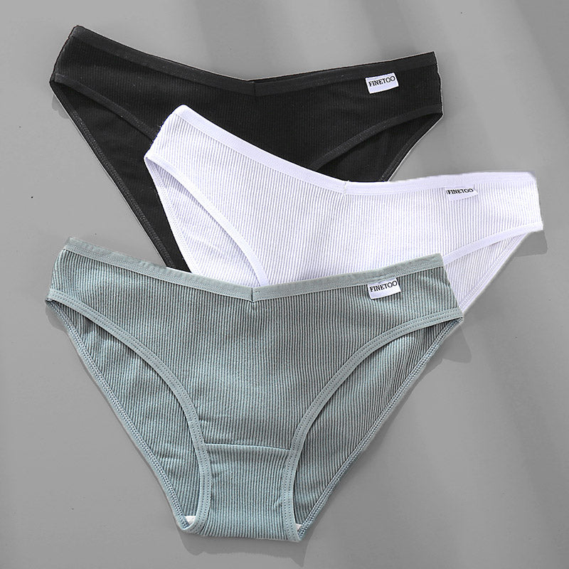 Cotton Panties Female Underwear Sexy Women Briefs  3PCS M-4XL