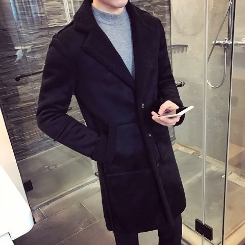 Men's mid-length deerskin windbreaker