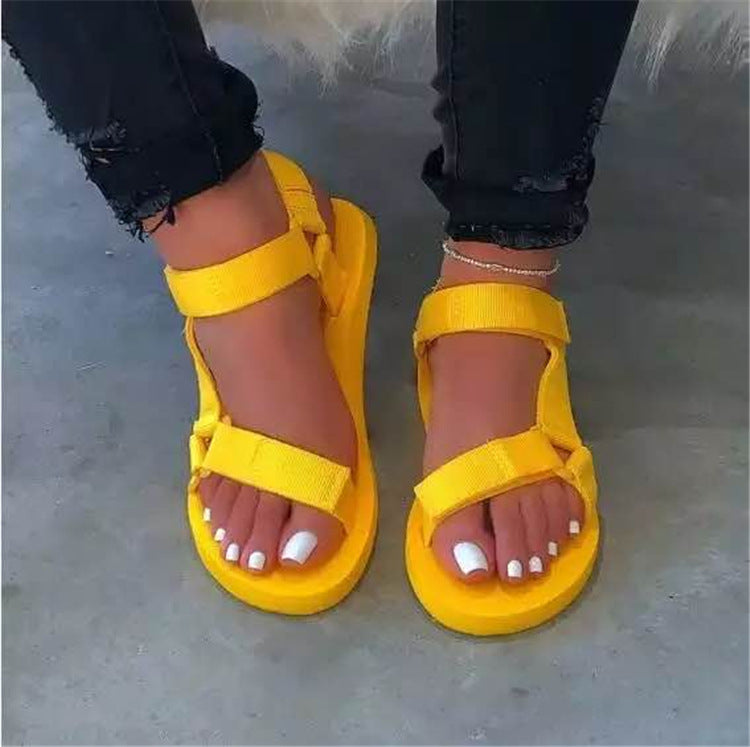 Velcro flat casual sandals