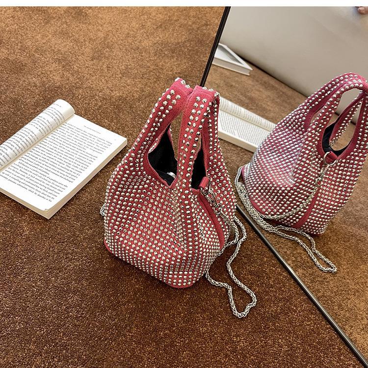 Design Full Diamond Women's Bag Summer All-matching Chain Messenger Bag Bucket Bag