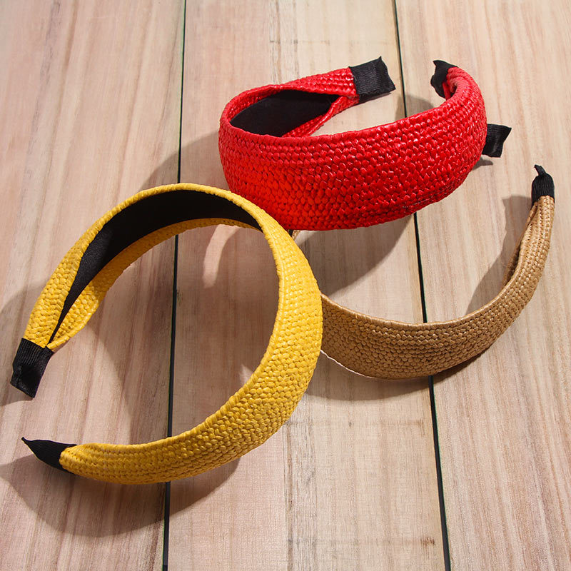 Hand woven raffia hair band
