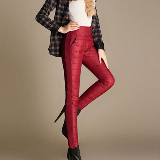 Winter plus size thick cotton trousers women wear thin pants