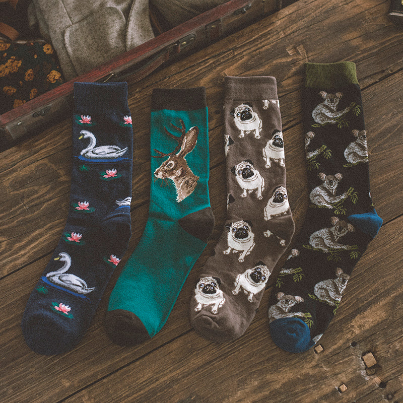 Men's British Retro Creative Gift Box Suit Socks
