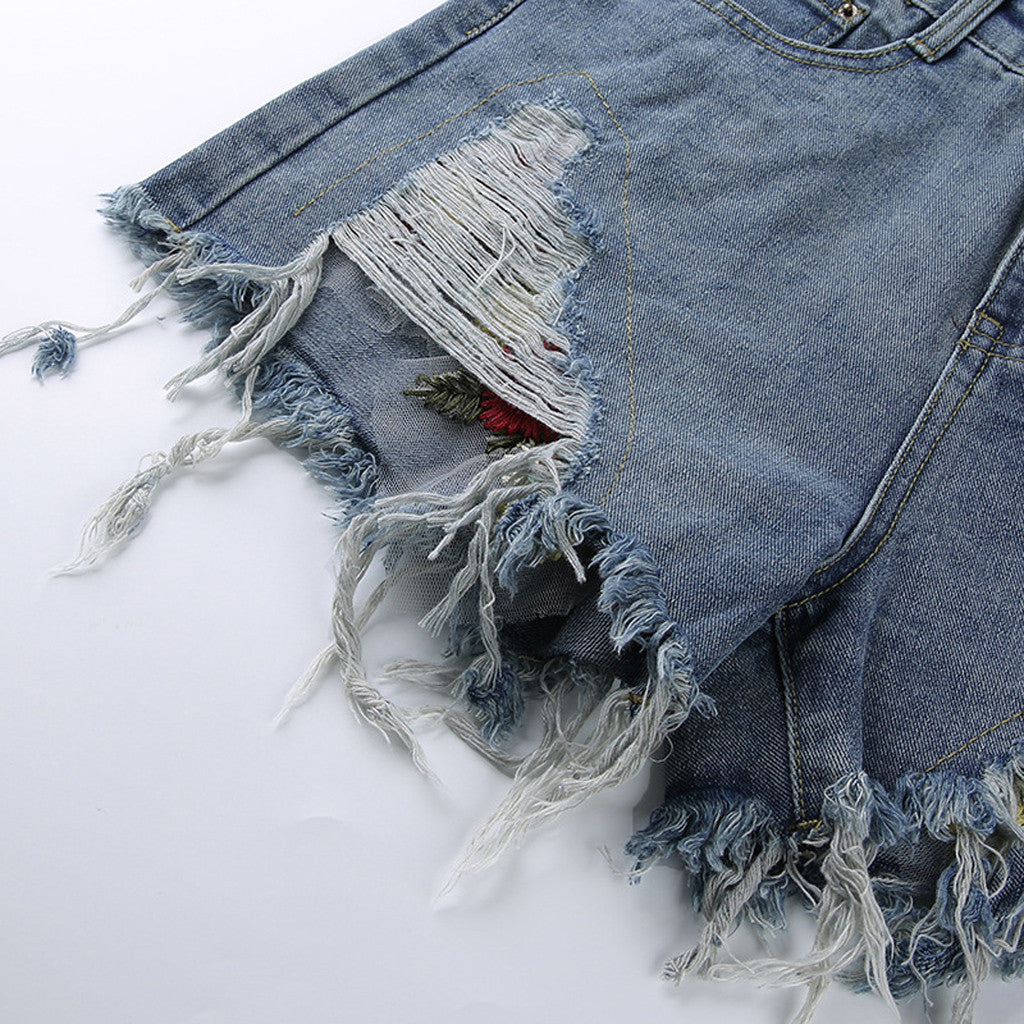 Ripped wide leg shorts