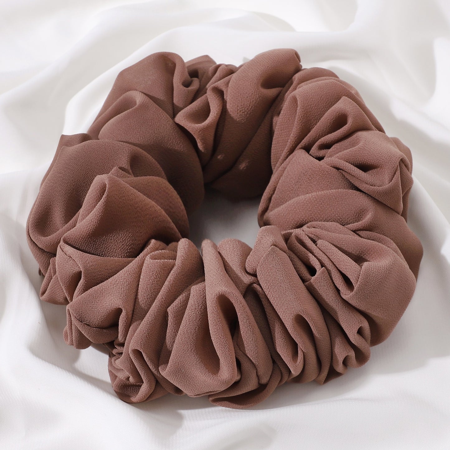 Pearl Chiffon Bunch Hair Tie Pure Color Primer Head Flower