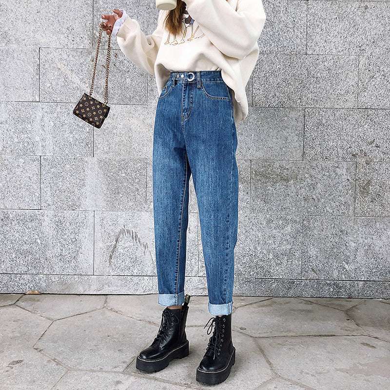 Elastic high waist loose harem pants