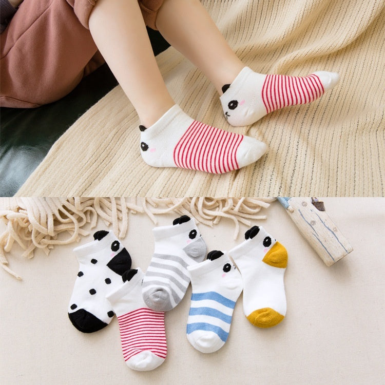 Low-cut Children's Cotton Sock Boat Socks Flat Mesh Cartoon Boys And Girls Baby