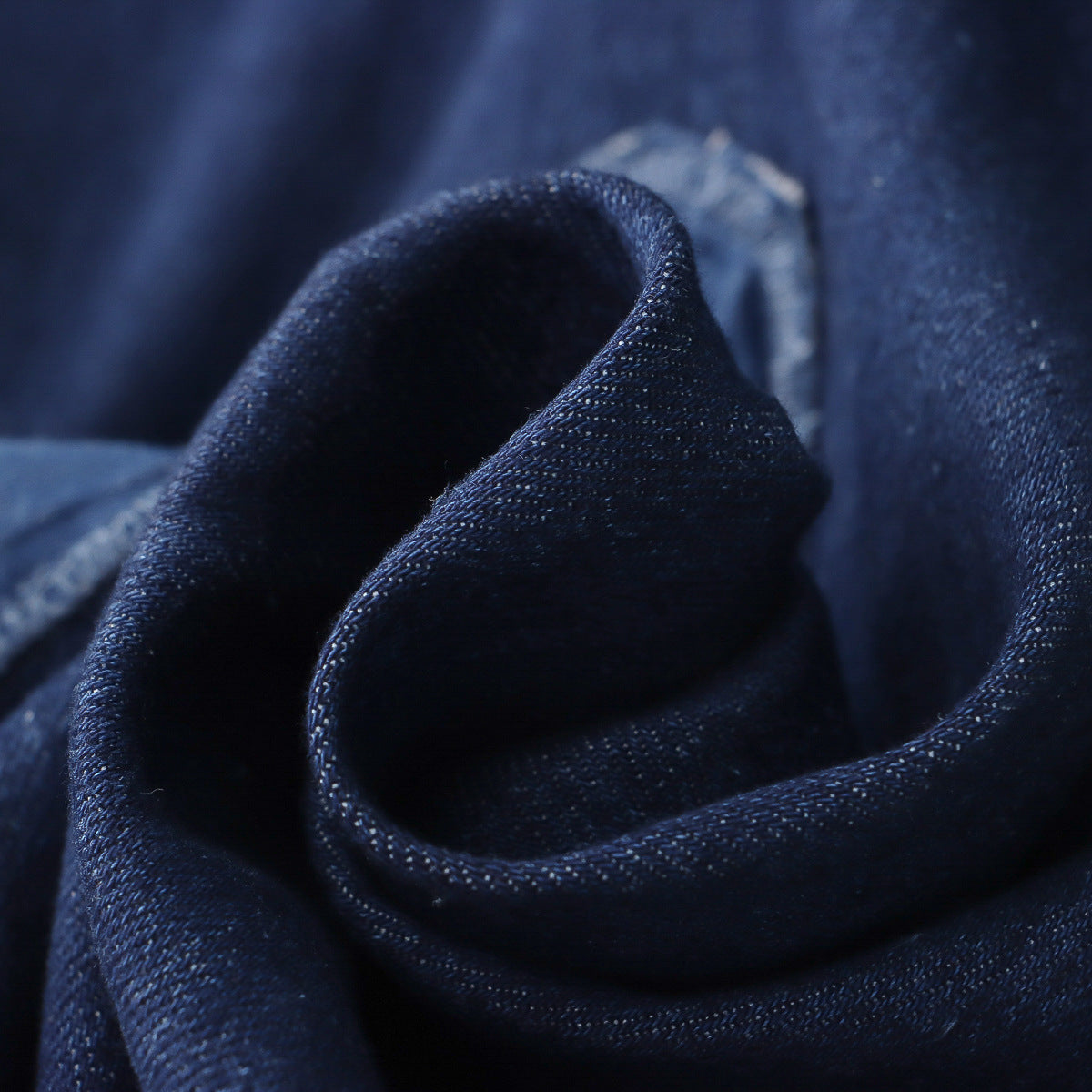 Japanese Vintage Style Cat Paste Cloth Embroidery Dark Blue Thin Washed Denim Skirt