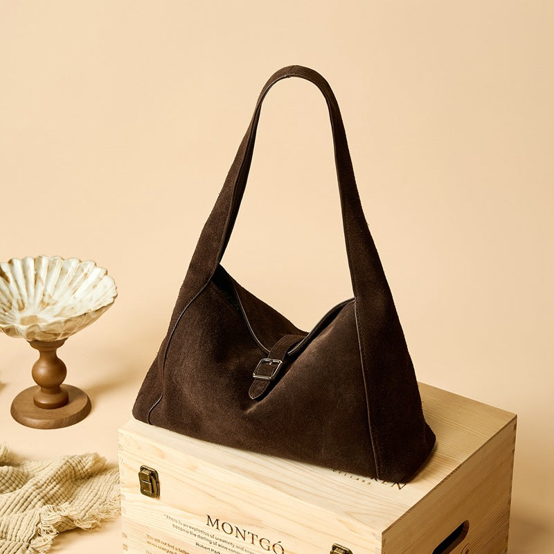 Suede-textured Lightweight And Stylish Womens Premium Single-shoulder Bag
