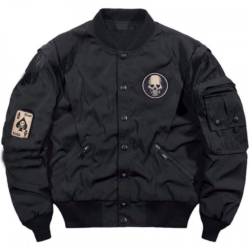 Oversize Løse Broderede Overall-flyverjakke