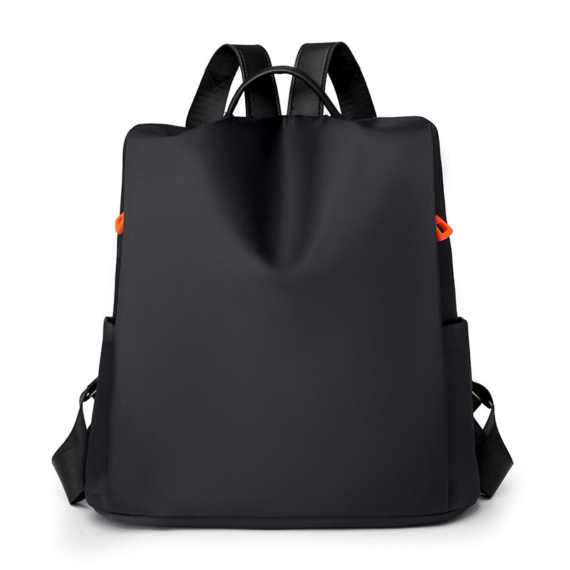 Solid Color Casual Ladies Backpack Oxford Cloth Backpack
