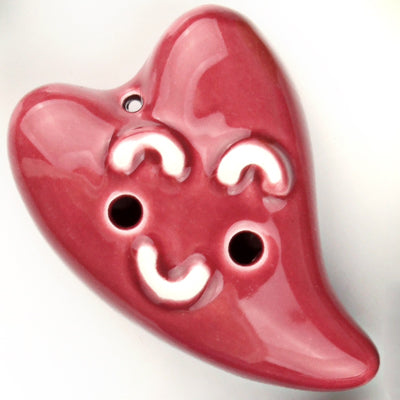 Colour glaze heart-shaped porcelain flute