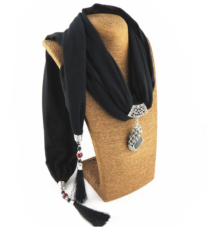 Tassel Peacock Pendant  Shawl  Scarf