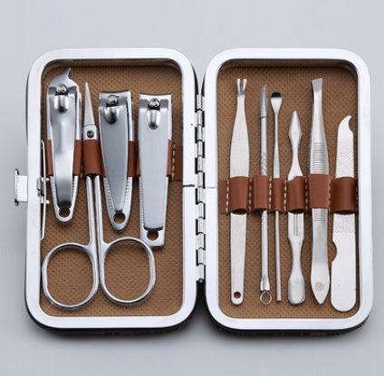 Nail Glue+Six-sided Polishing Nail Tool+Stainless steel nail clipper set+Nail rubber baking lamp