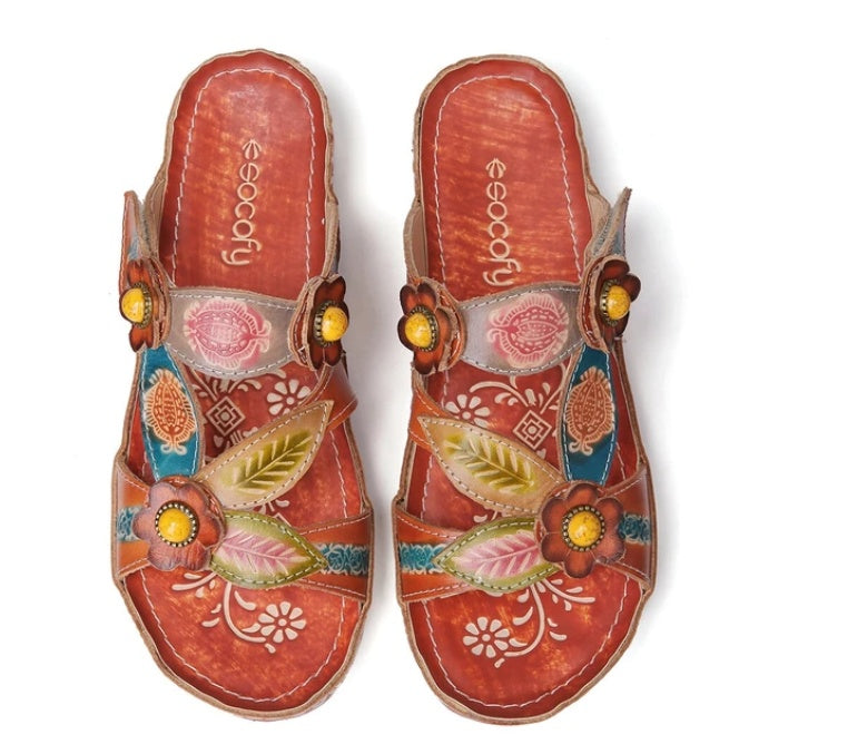 Flat Sandals Velcro Female Slippers