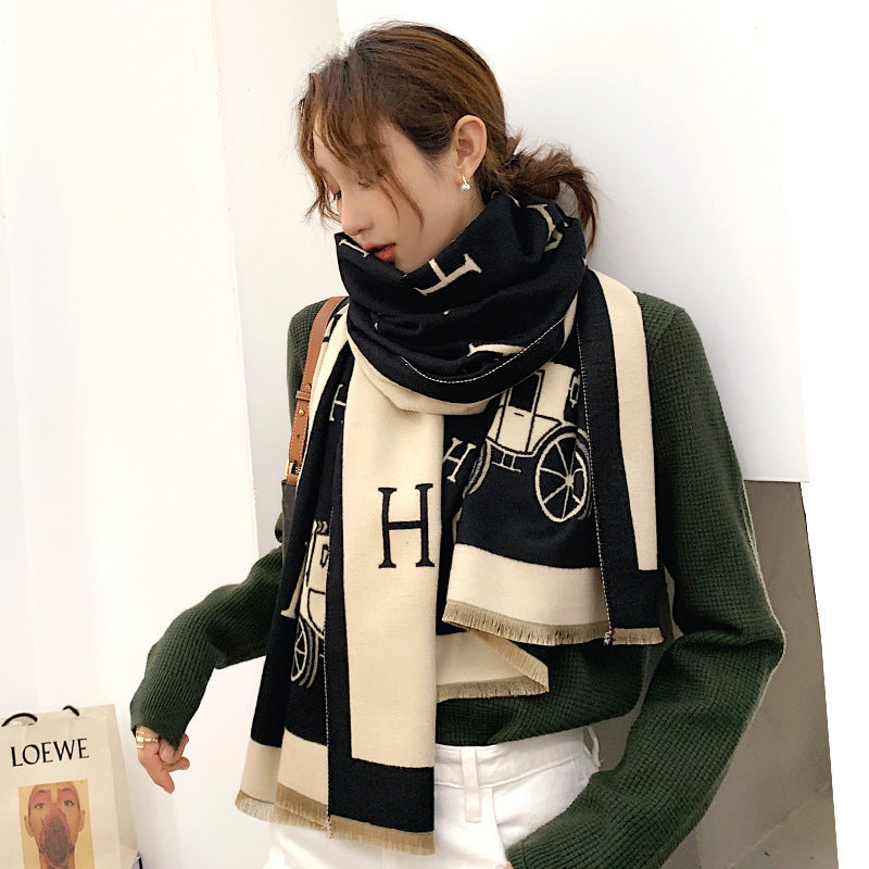 Students wear a shawl outside wool cloak