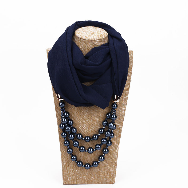 Pearl Necklace With Scarf
