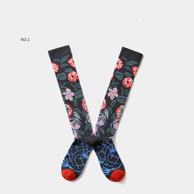 Net Red Socks Street Skateboard Sesame Jacquard European Style