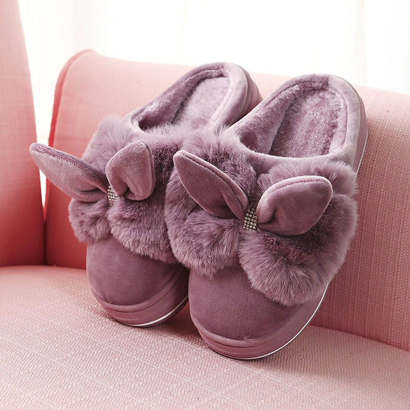 Women's Thick-soled Winter High-heeled Cotton Slippers