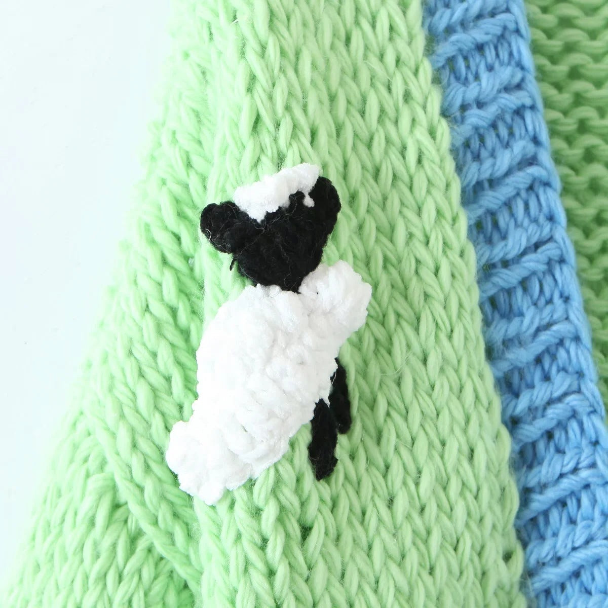 Women's French Green Small Sheep Sweater Coat