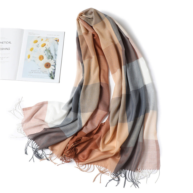 Thin Fashion Fringe Versatile Decorative Turban Scarf