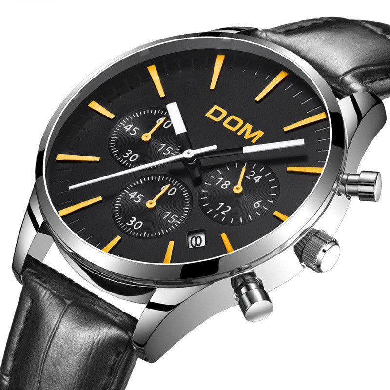 Men's watch with three eyes belt